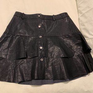 Ruffled Leather Skirt
